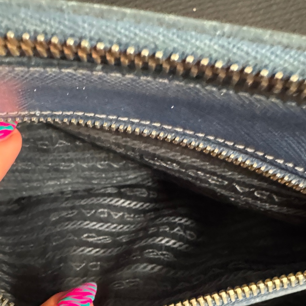 Prada Blue Saffiano Leather Women's Bag - Picture 12 of 16